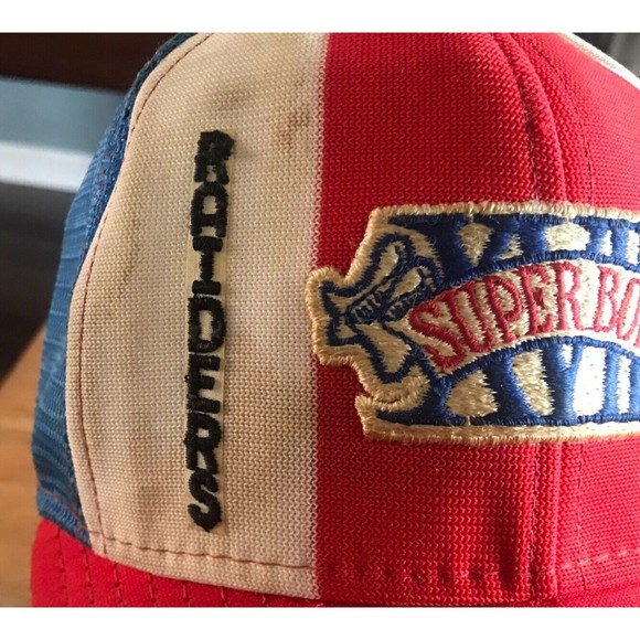 Super Bowl XVIII AJD Lucky Stripes Snapback Hat Mesh Trucker Redskins Raiders - Picture 3 of 12